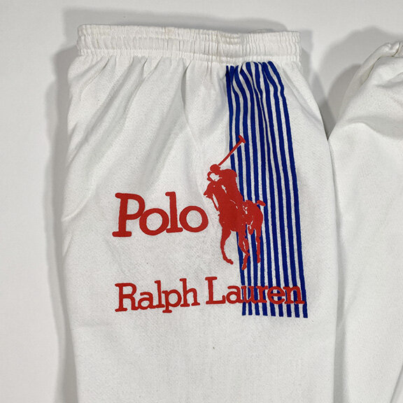 white polo sweatpants