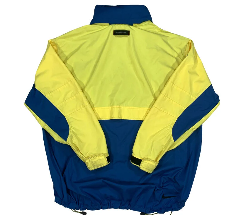 nike windbreaker yellow and blue