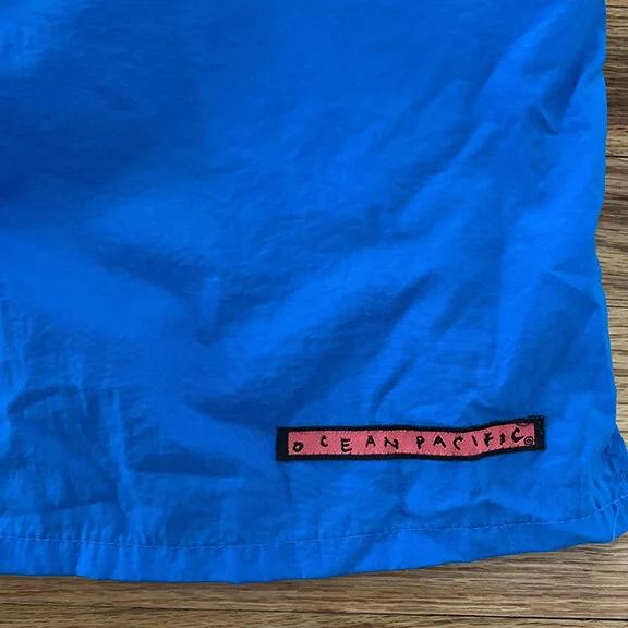 Vintage 90s Ocean Pacific Colorful Swim Trunks.
