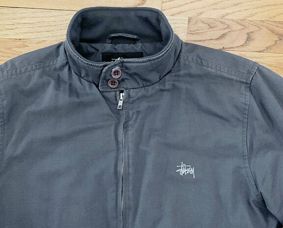 Stussy Cafe Racer Bomber Grey Jacket (Size L) — Roots