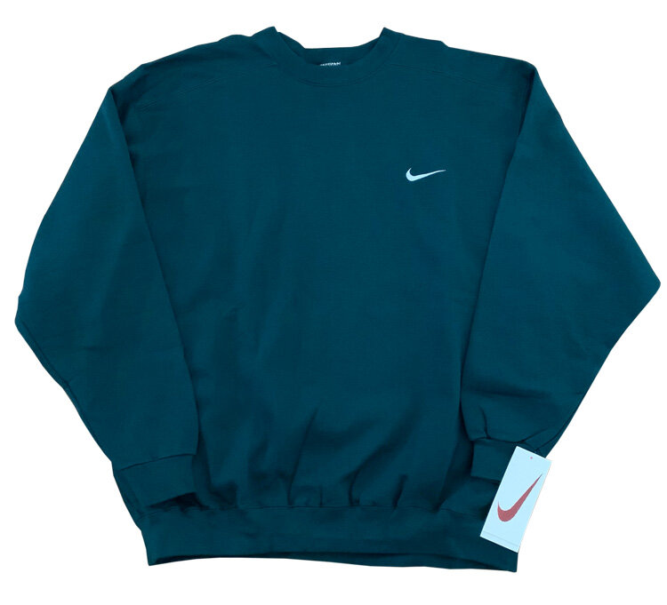 Vintage Nike Swoosh Forest Green / White Sweatshirt (Size XL) NWT — Roots