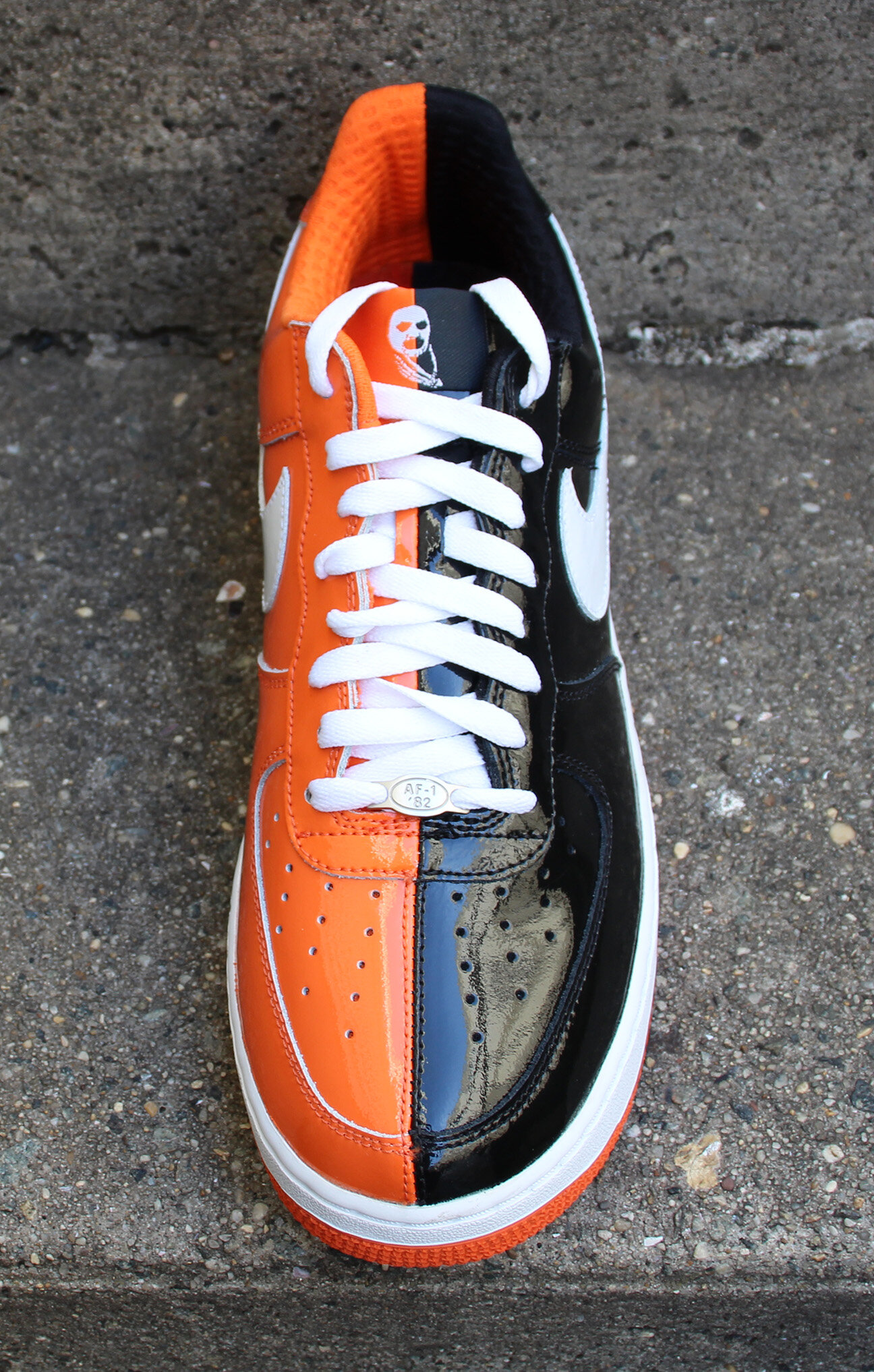 black air forces with orange