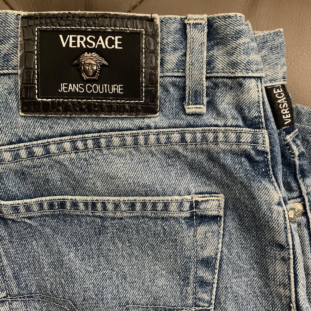 Vintage Versace Jeans Couture Light Blue Denim Jeans (Size 36 x 28) — Roots