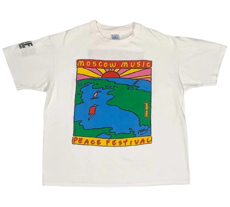 Vintage Moscow Music Peace Festival By Peter Max T Shirt (Size XL 