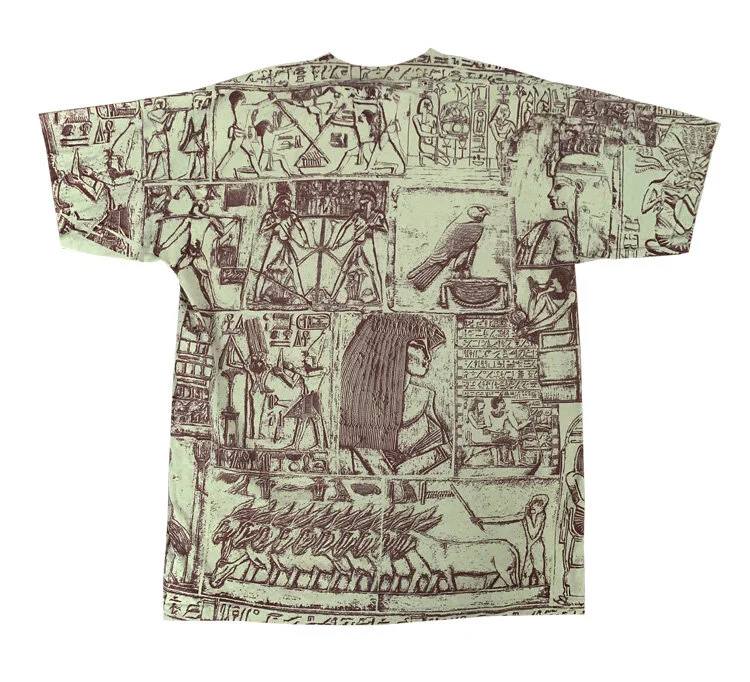 Vintage Egyptian Cleopatra Hieroglyphics All Over Print T Shirt