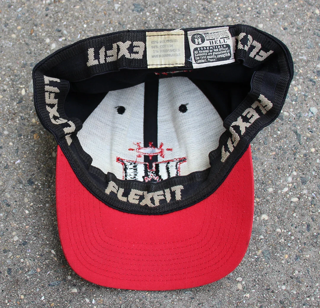 Vintage 90s Heaven Or Hell black and red fitted hat