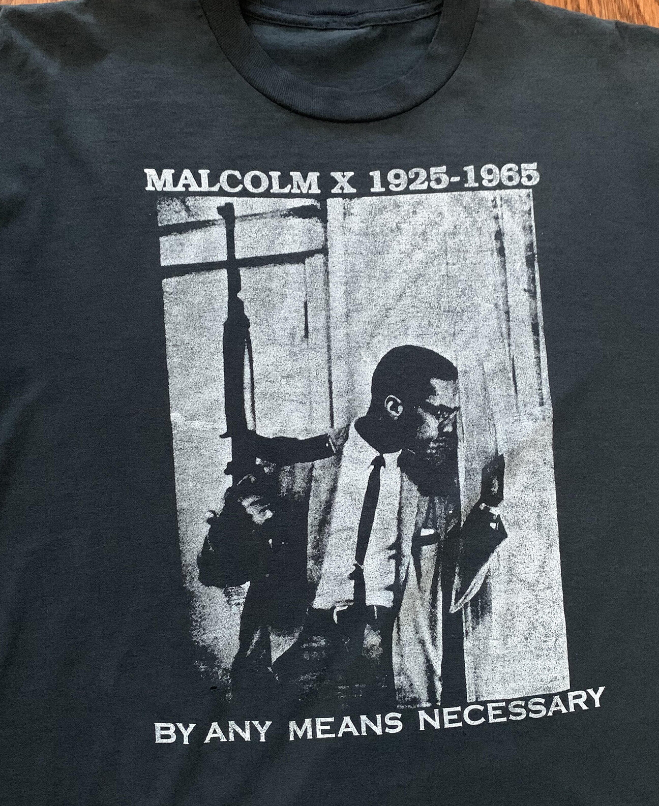 90s 「マルコムX」BY ANY MEANS NECESSARY Tシャツ Vintage Malcolm X 