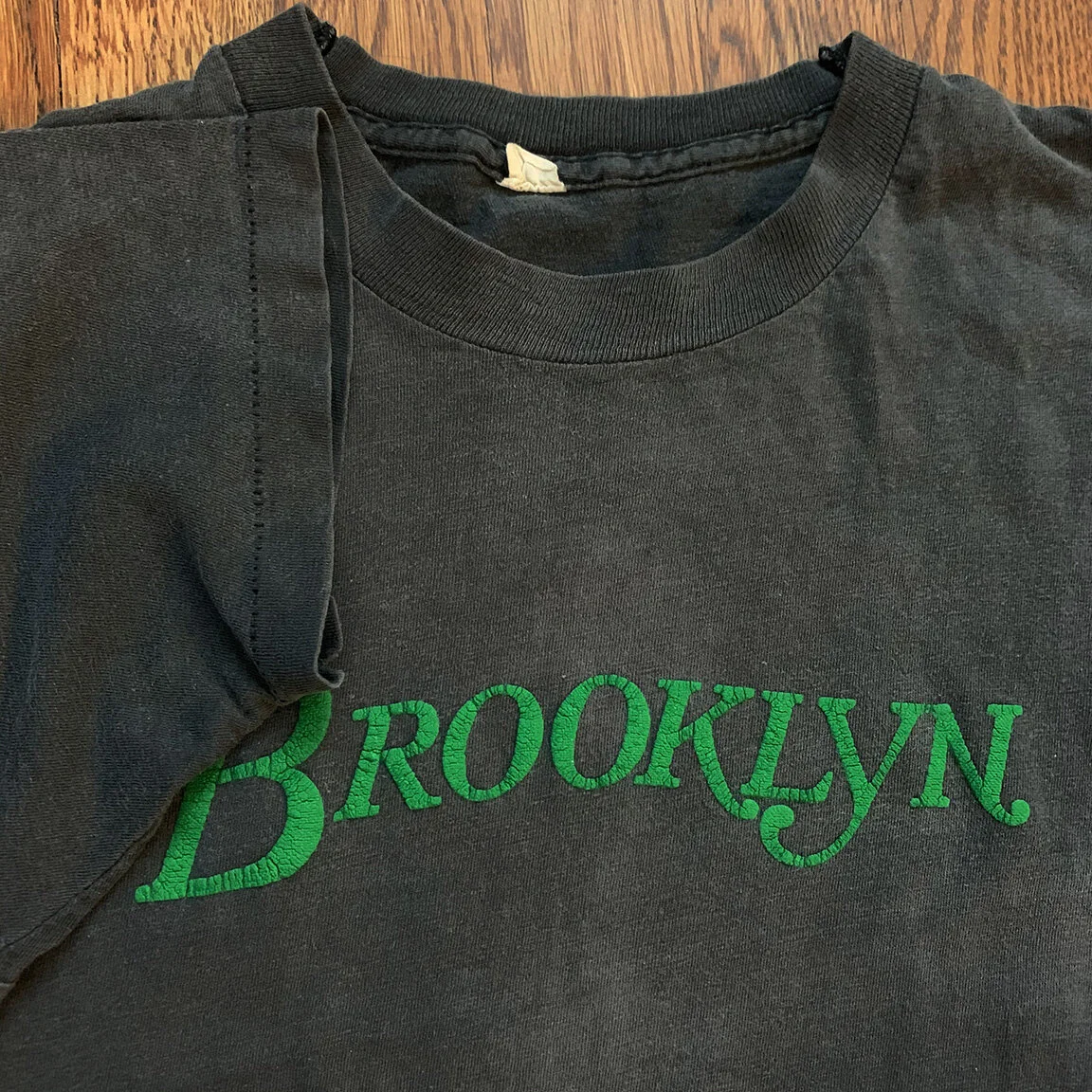 Women’s Vintage 80s Brooklyn Spell out t shirt.