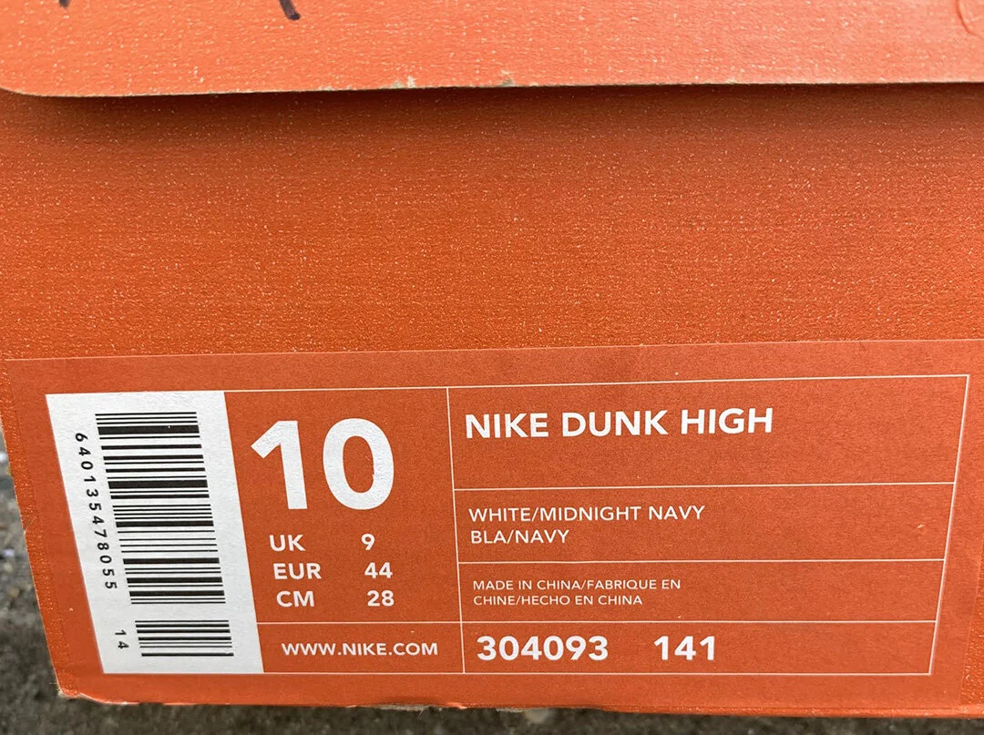 Nike Dunk High White midnight navy patent leather
