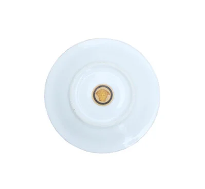Vintage Versace Small Tea Plate White/Black/Gold.