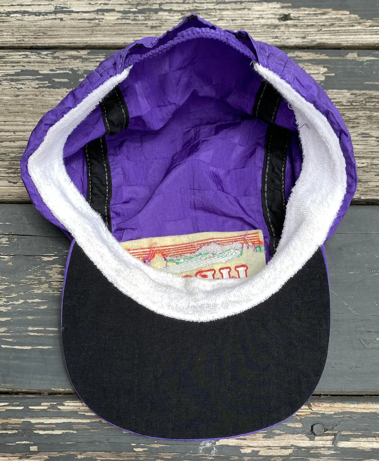 Vintage 90s LL Bean Checkered purple hat.