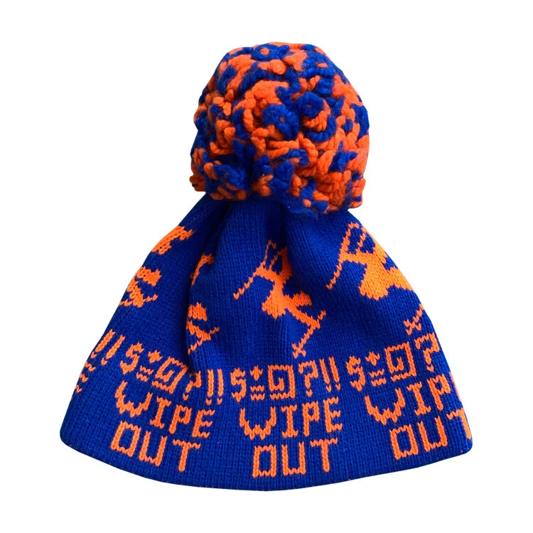 Vintage Wipe Out Blue and orange beanie.
