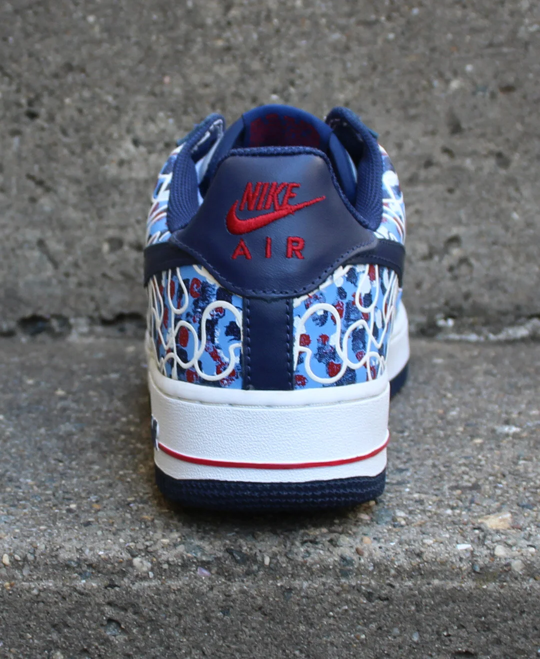 Nike Air Force 1 white, midnight navy and varsity red