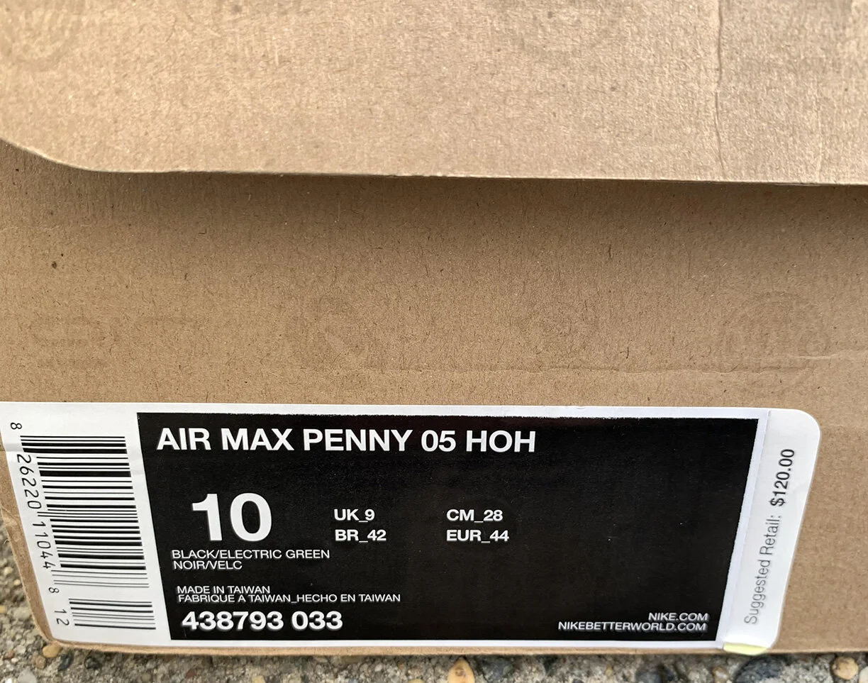 Nike Air Max Penny 05 HOH black electric green