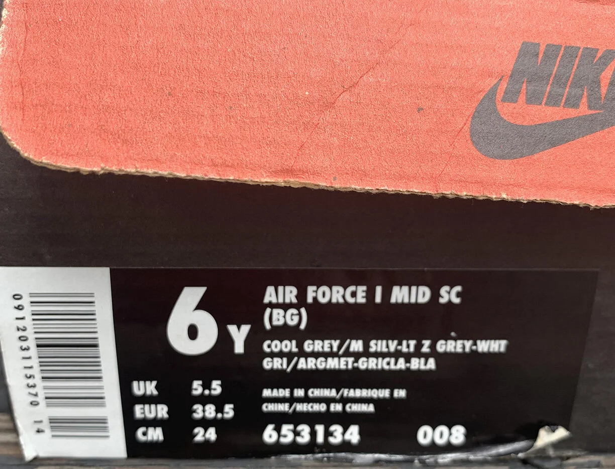 Kids Nike Air Force 1 Mid Jewel Cool Grey