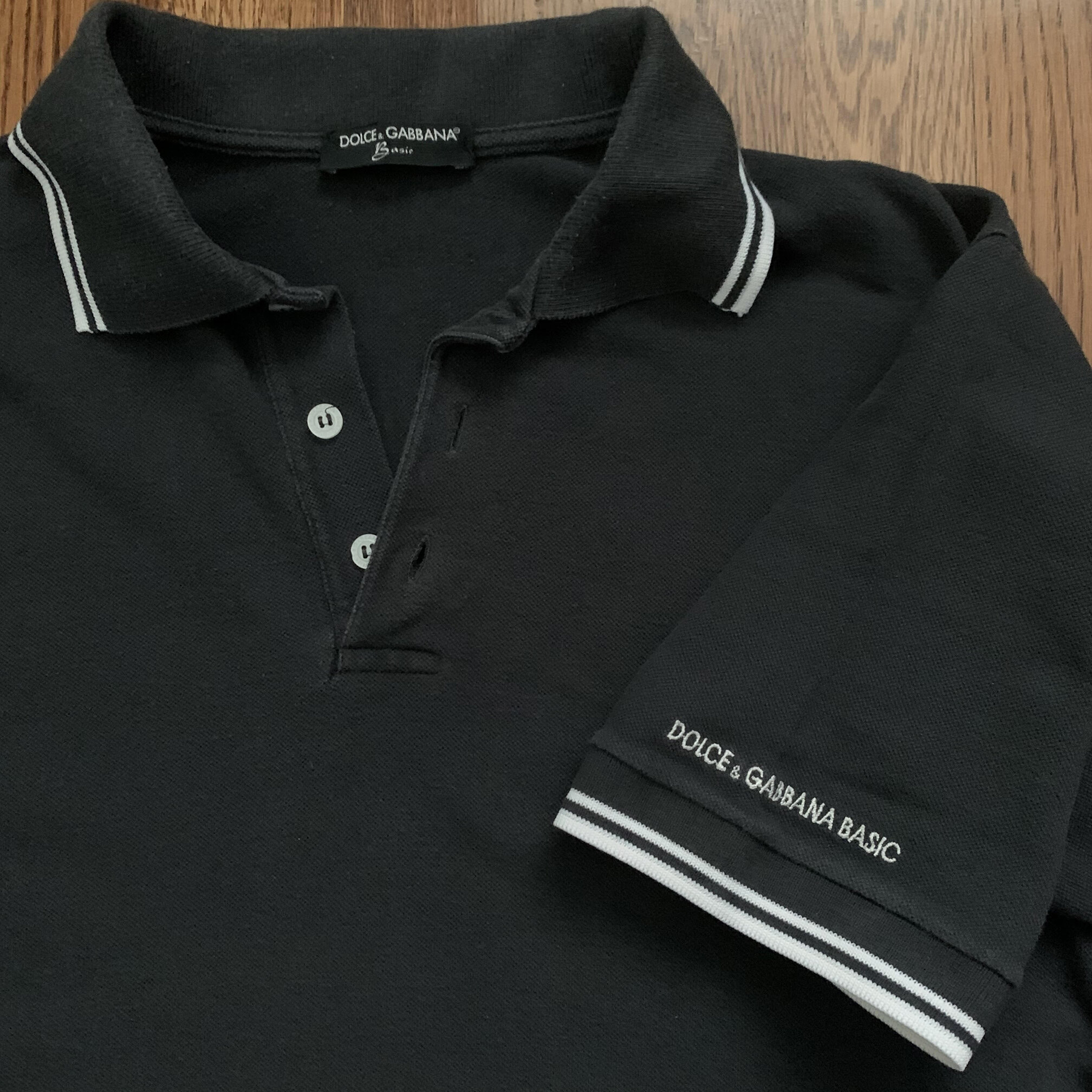 Vintage Dolce & Gabbana Basics black and white Rugby.