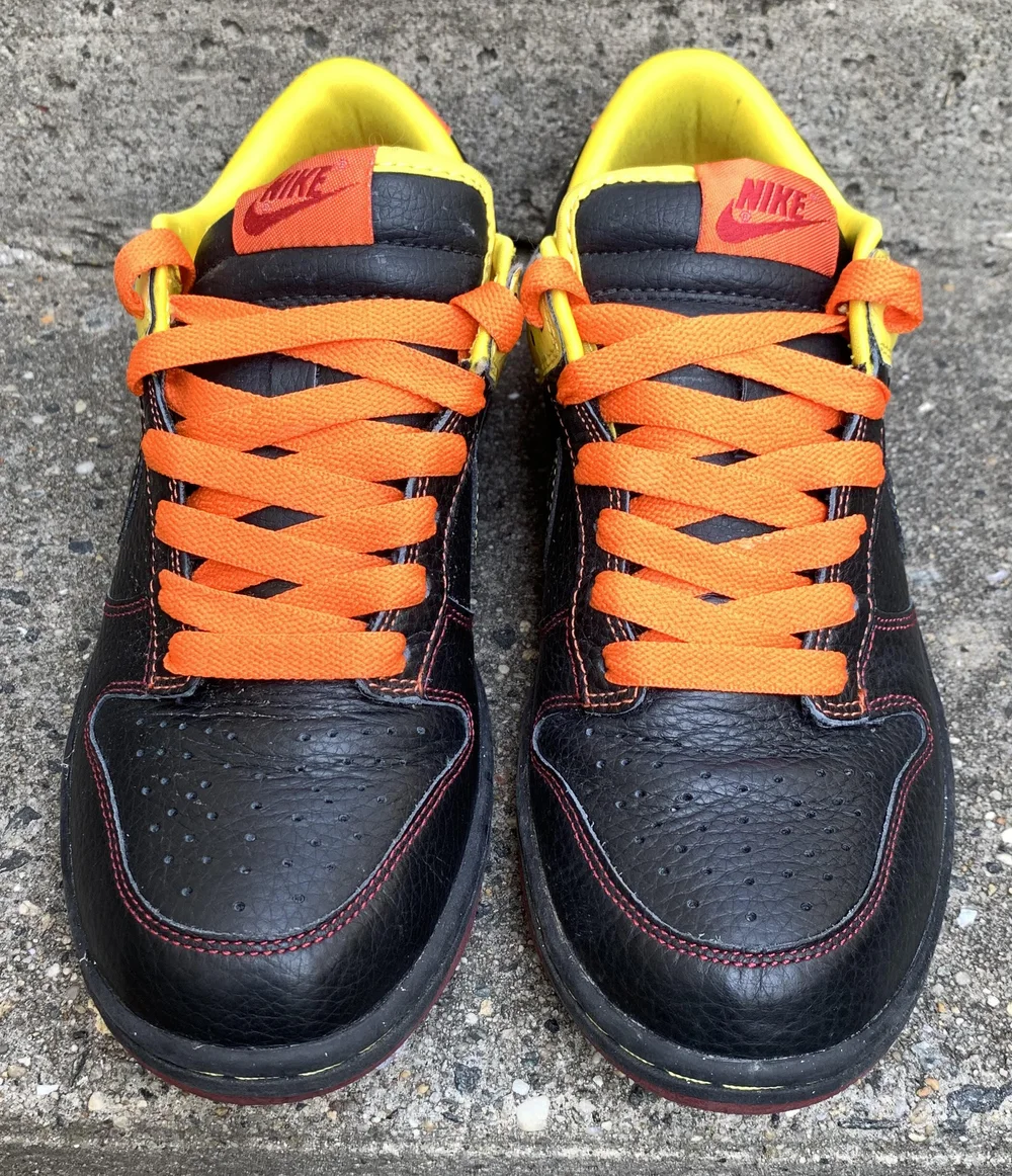 2009 Nike NYX Dunk Low Black Orange Blaze Nike Dunk Low Nyx 330938 004 Mens Shoes 10 Black Leather  main image 4