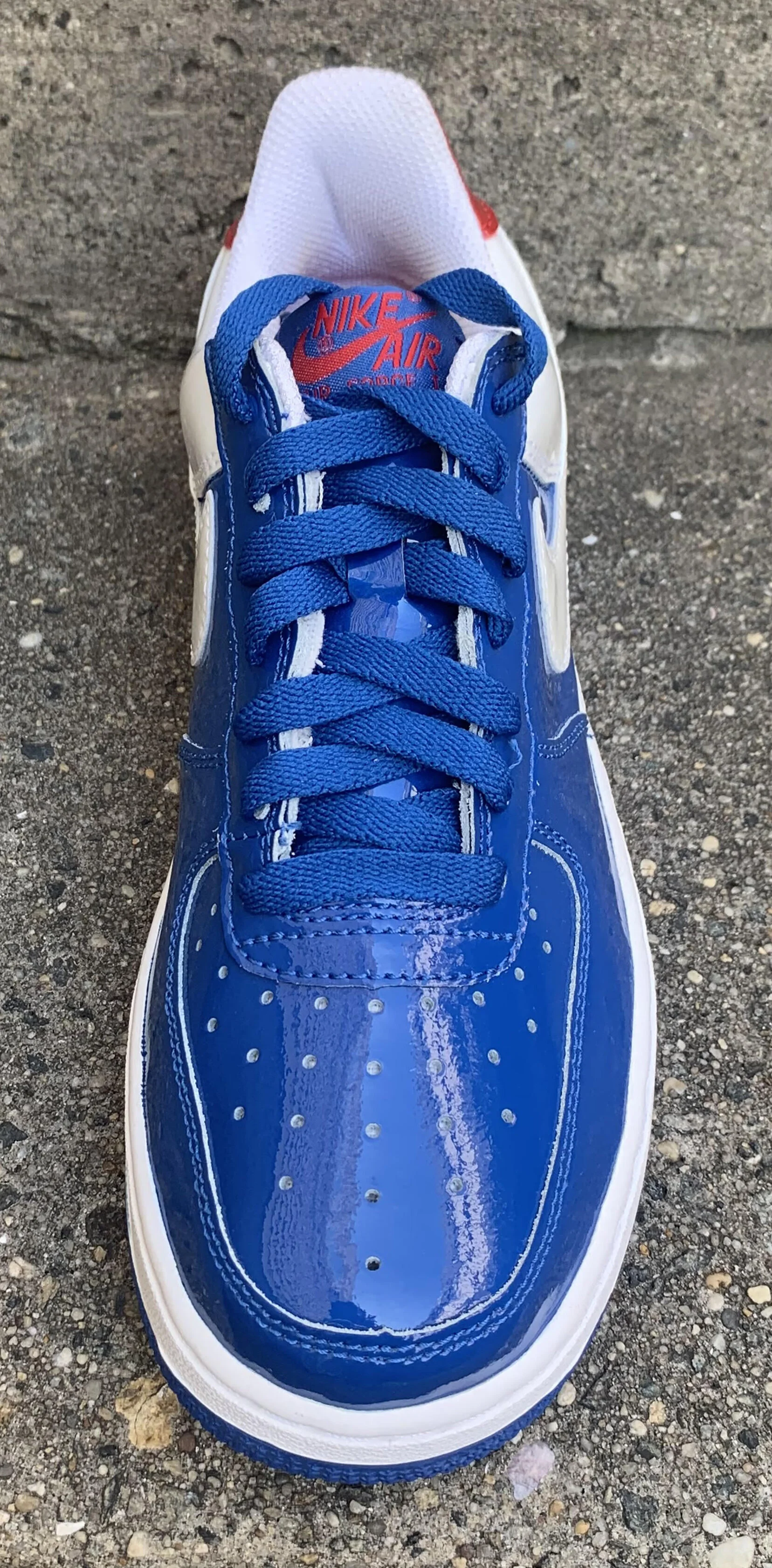 Kids Nike Air Force 1 Low Sheed Blue Jay White Varsity Red