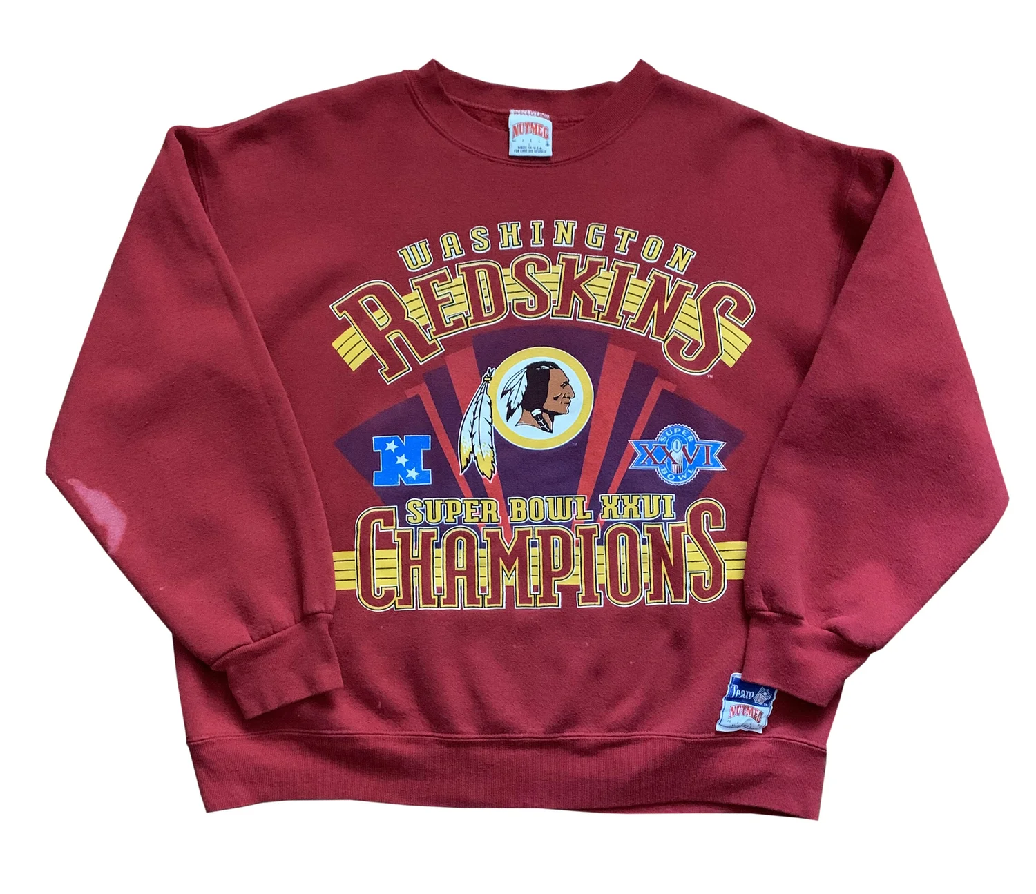 Vintage Washington Redskins Super Bowl XXVI Champions Crew 