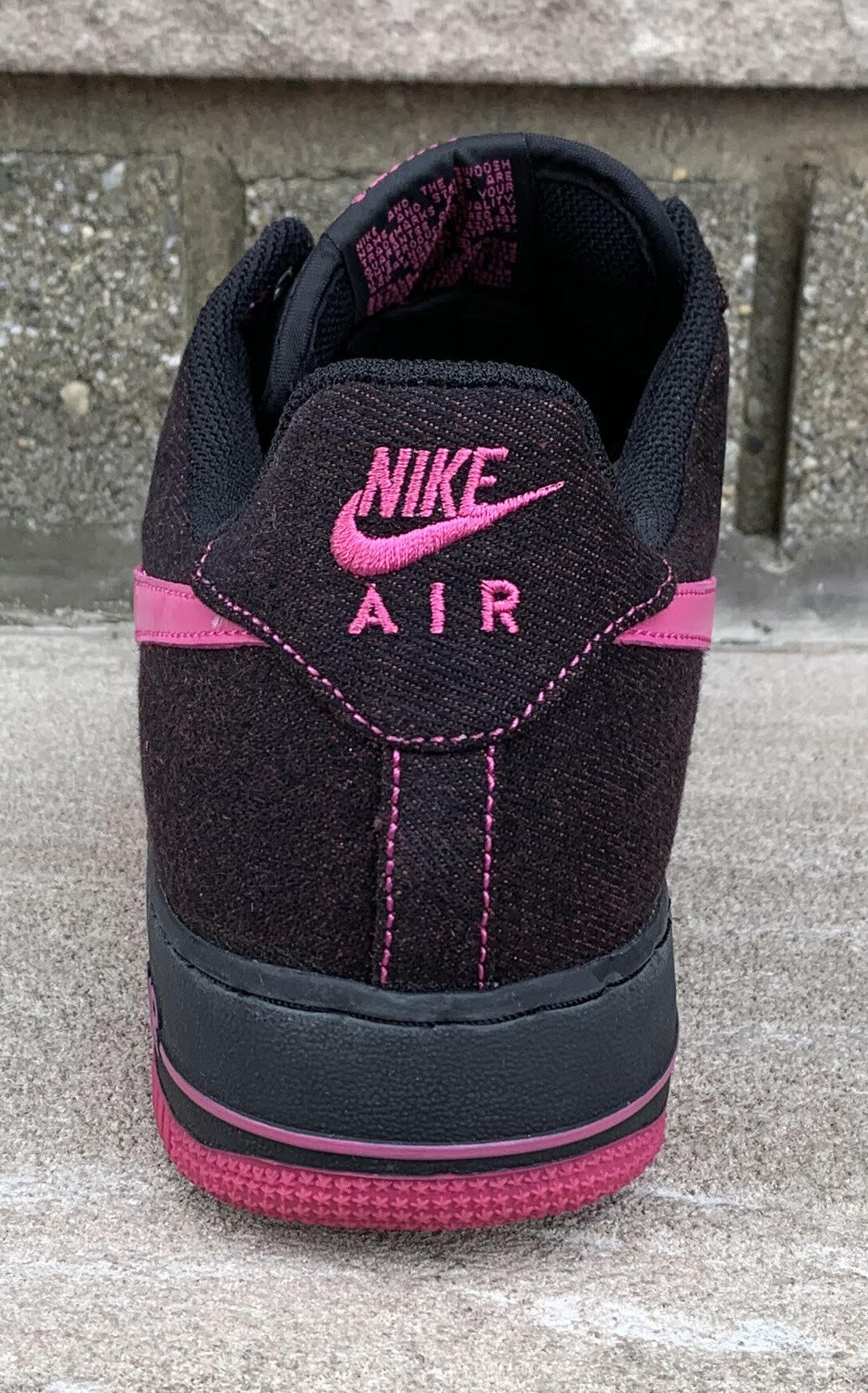 hot pink and black air force ones