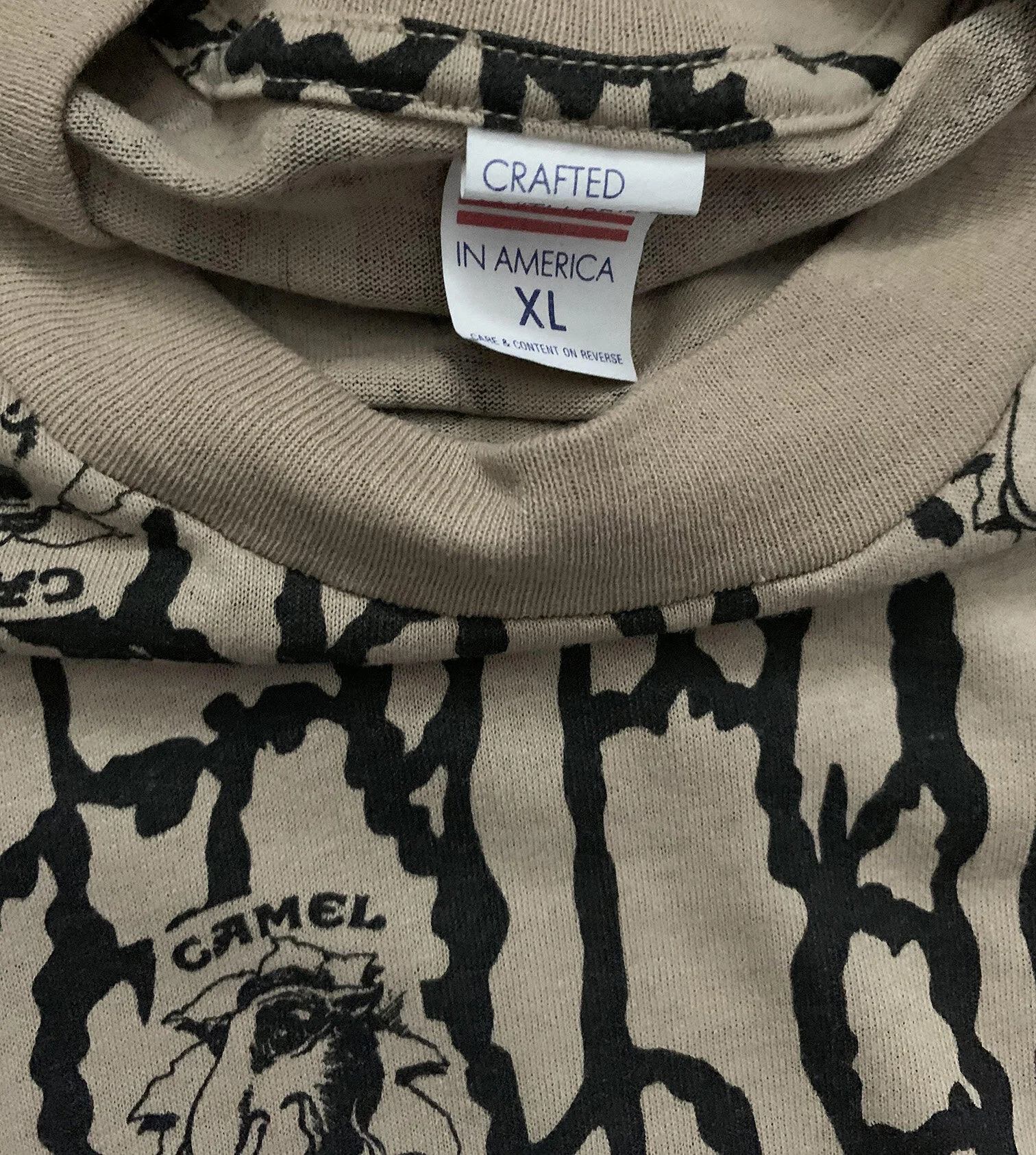 Vintage 1989 Camel Joe all over print t shirt