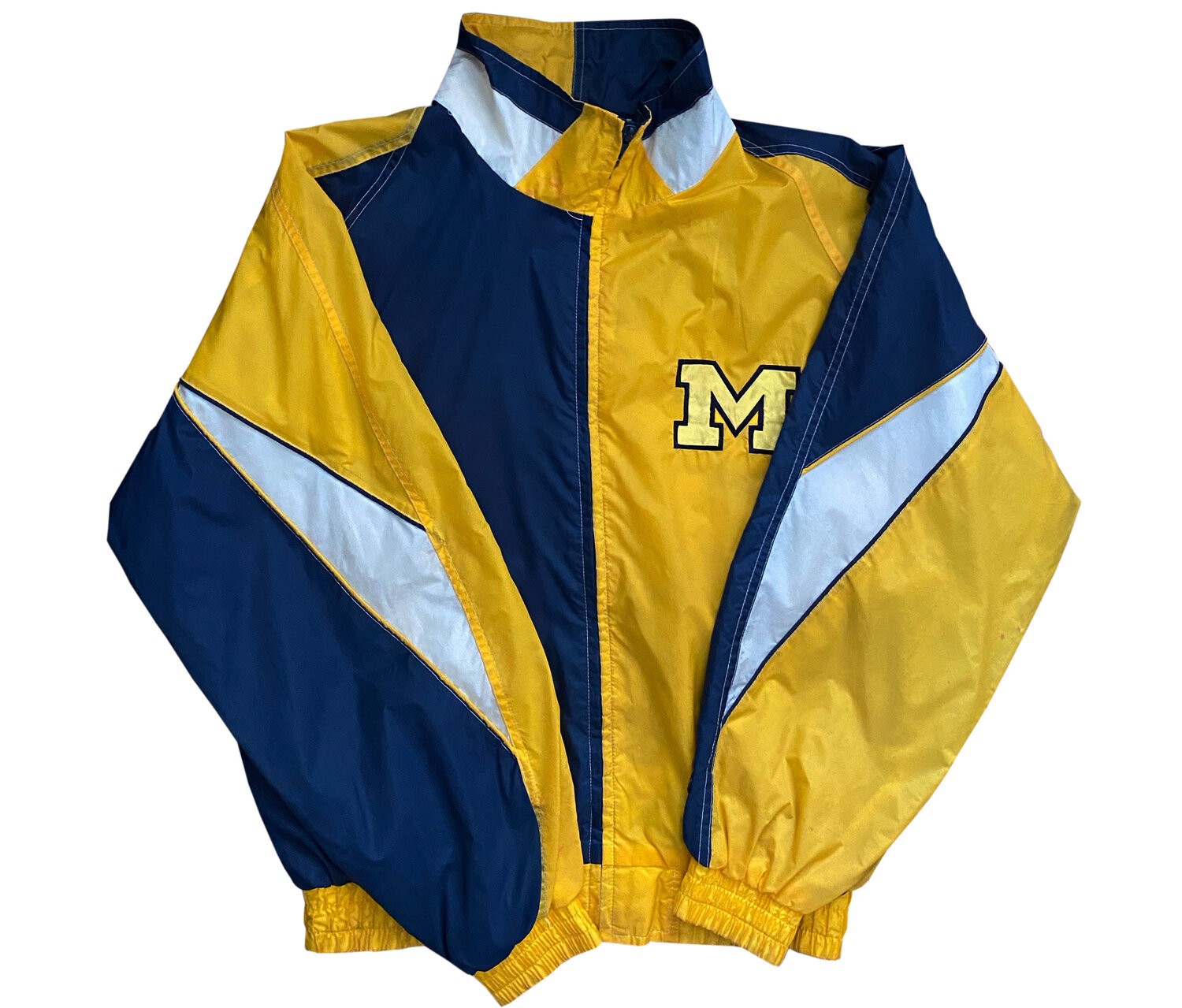 Vtg 90s University of Michigan Embroidered Windbreaker Golf Jacket Coat Men XL
