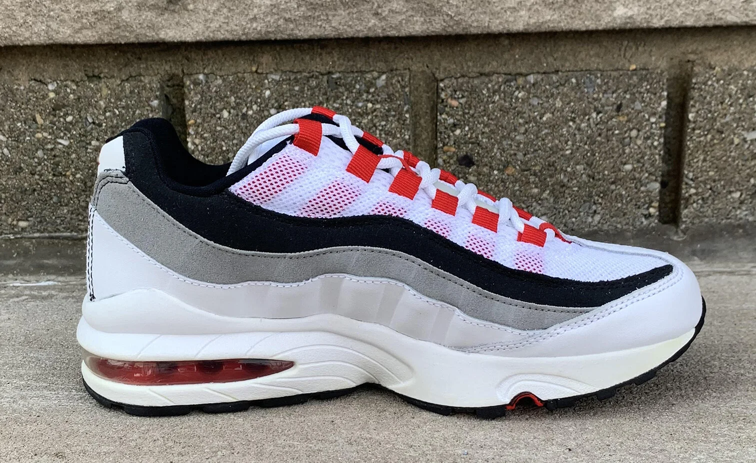 Kids Nike Air Max 95 White Comet Neutral Gray.