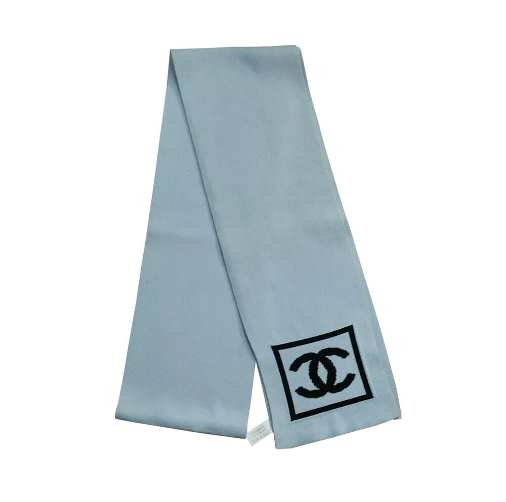 Vintage Chanel Light Blue Scarf — Roots