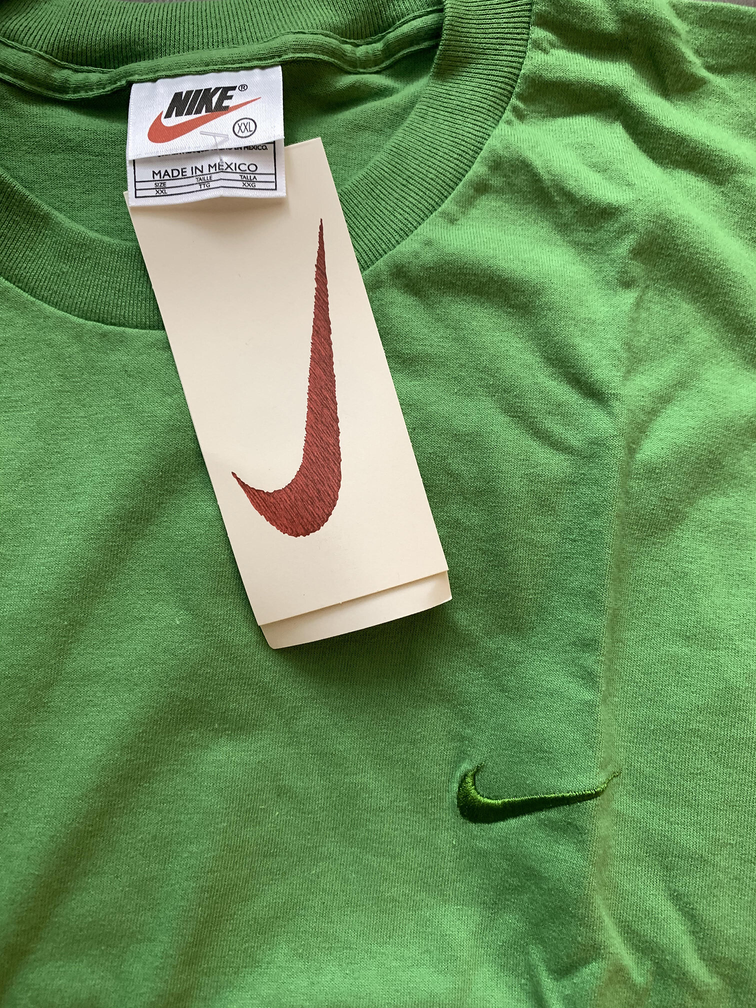 red and lime green nike shirt