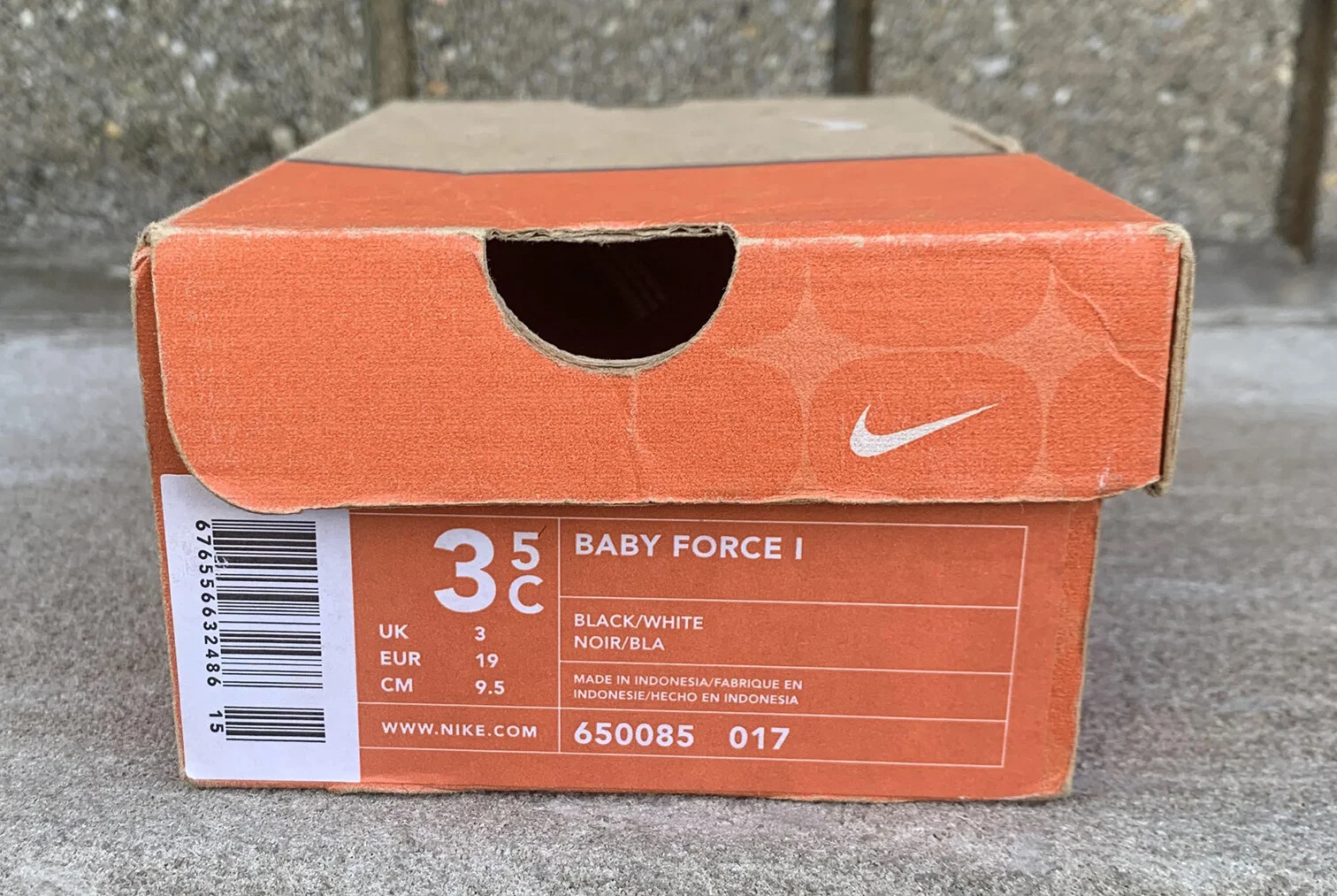 Baby Nike Force 1 Black and White