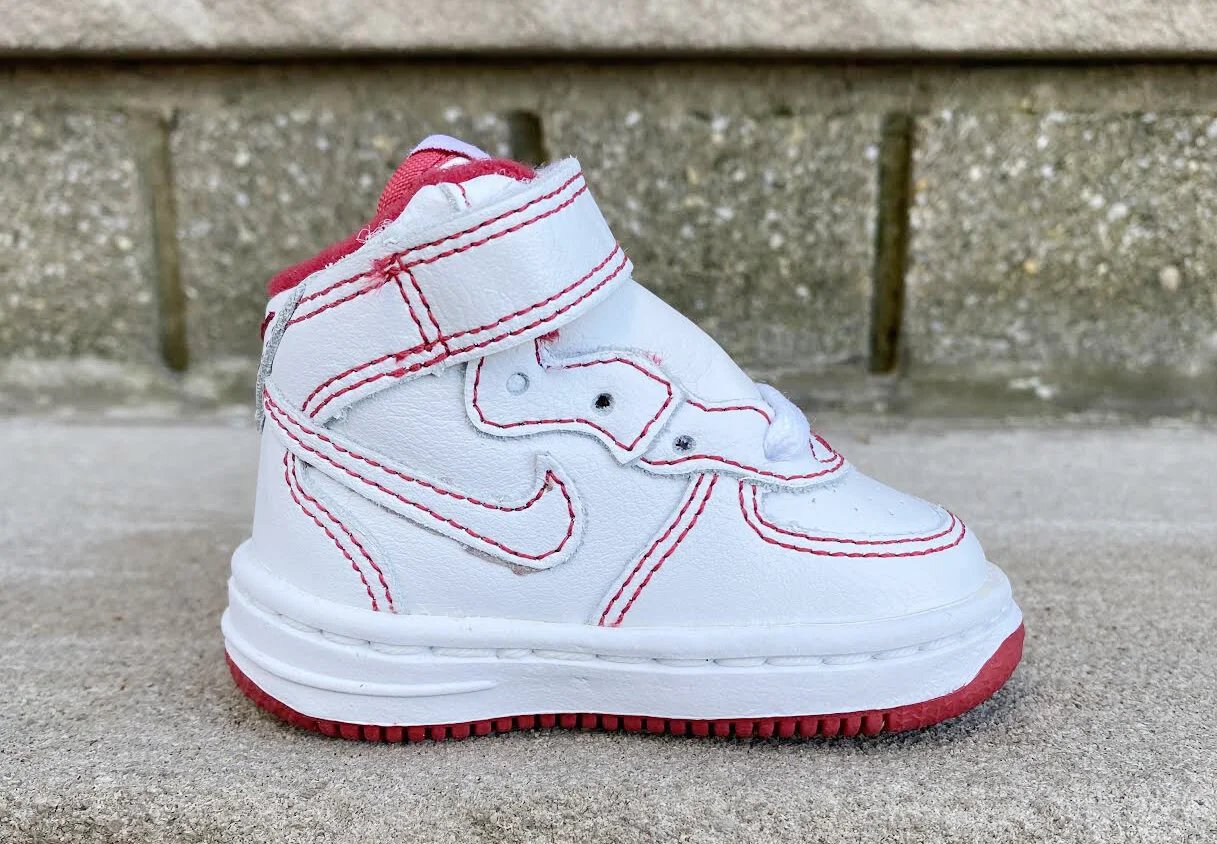Baby Nike Air Force 1 Mid White / Red.