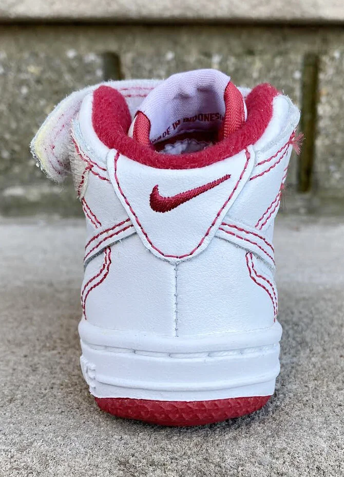 Baby Nike Air Force 1 Mid White / Red.