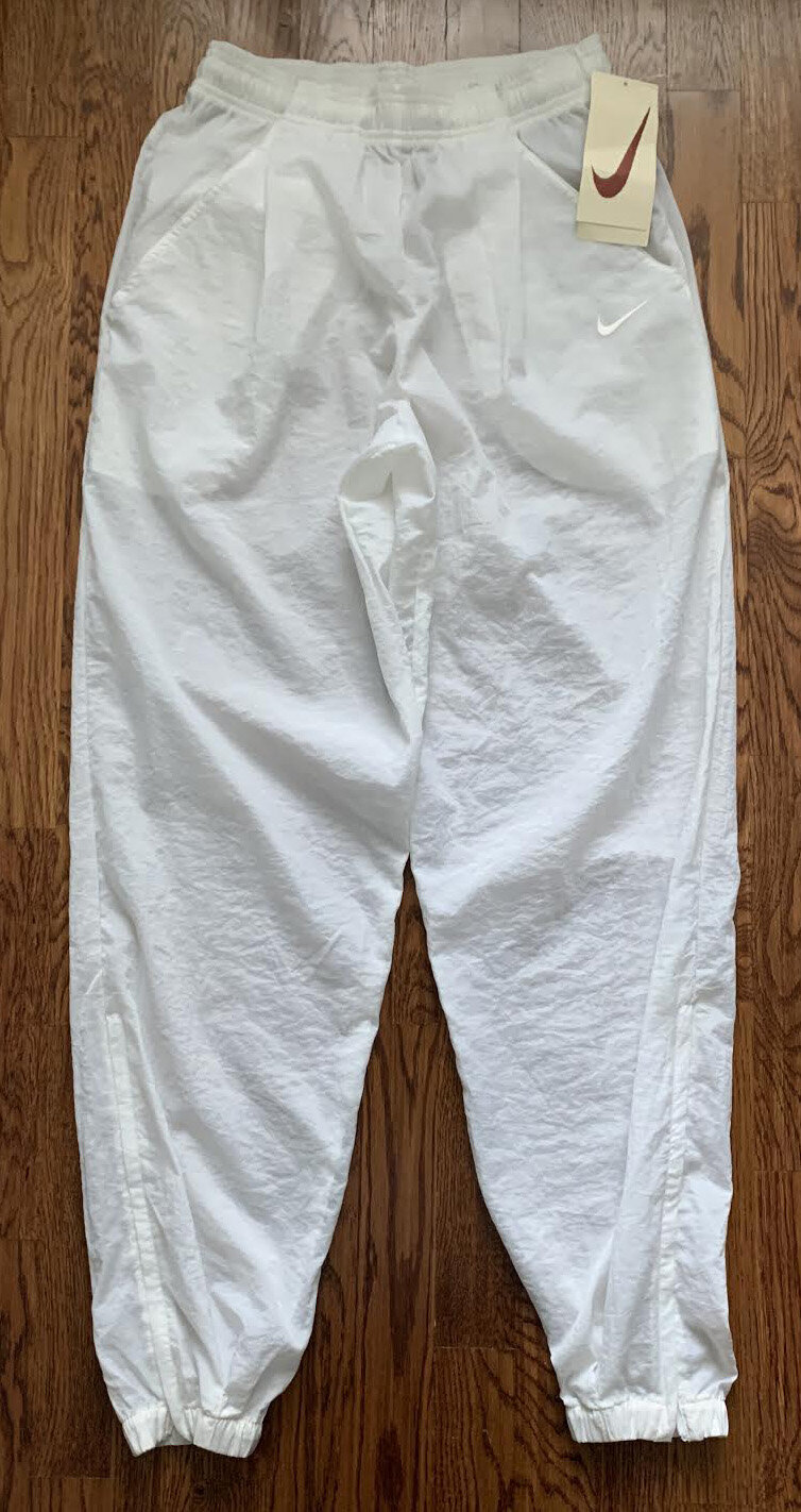 Vintage Nike White Windbreaker Pants (Size S) NWT — RootsBK