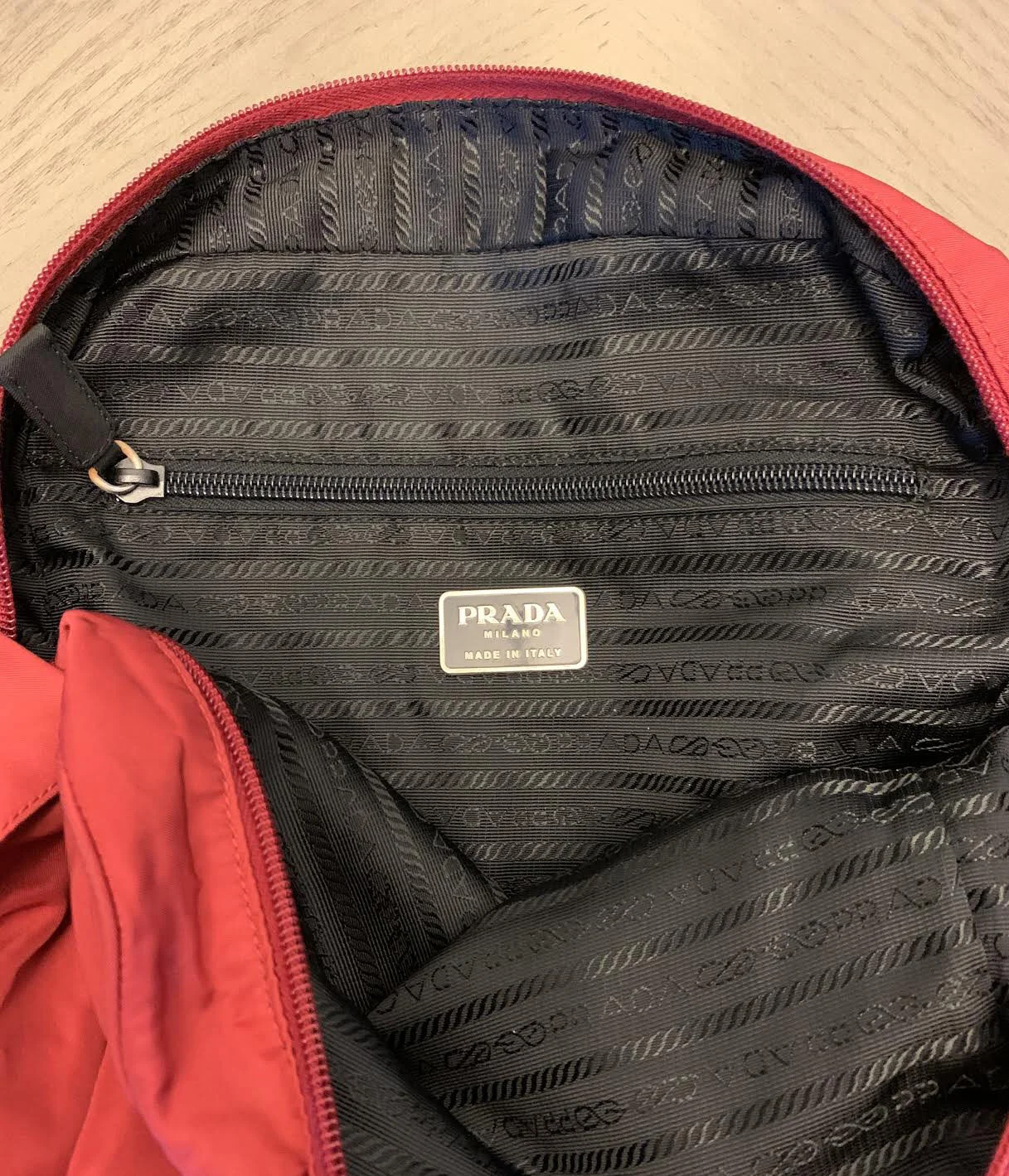 Vintage Prada Zaino In Tessuto Cherry Sling bag.