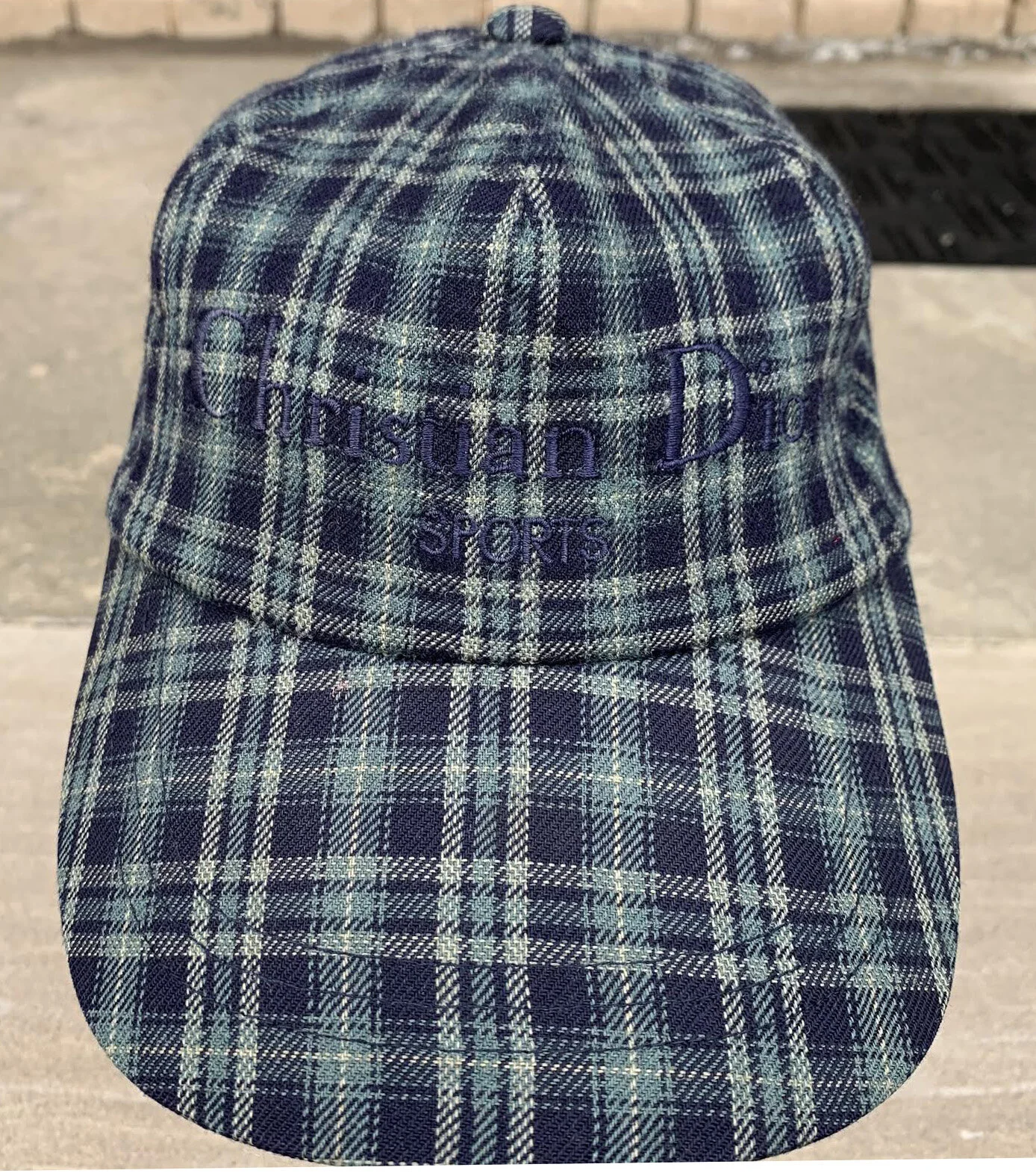 Vintage 90s Christian Dior Sports Plaid Strapback.
