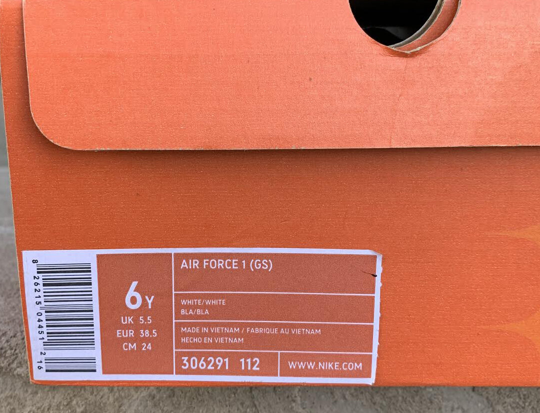 nike air force 1 size 6 youth