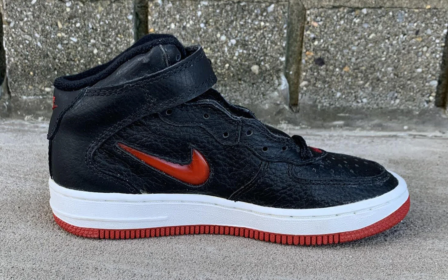 Kids Nike Air Force 1 Mid SC Jewel Black / Varsity Red