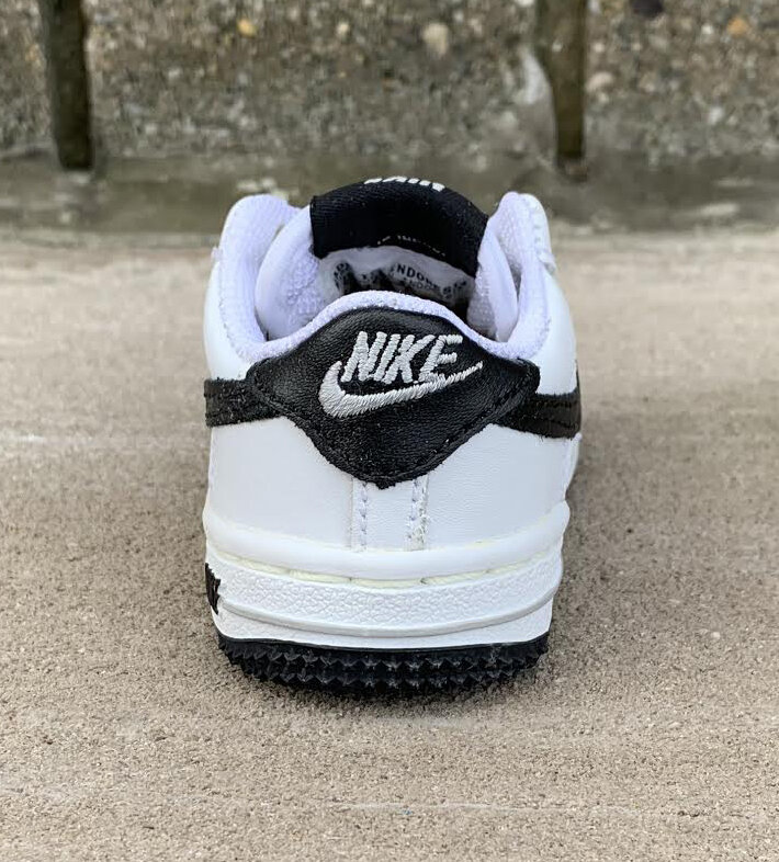 Baby Nike Air Force 1 Low White, Black, And Neutral grey