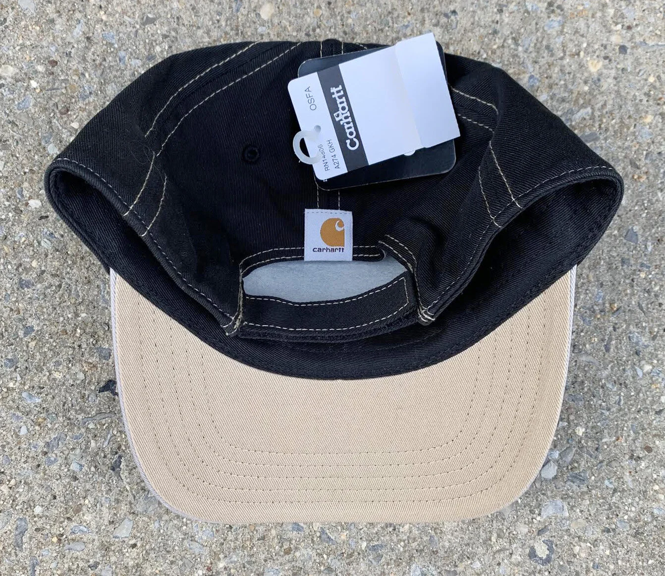 Carhartt Tan Cap with Black Interior Carhartt Firm Duck Flat Brim Cap - Work World main image 2