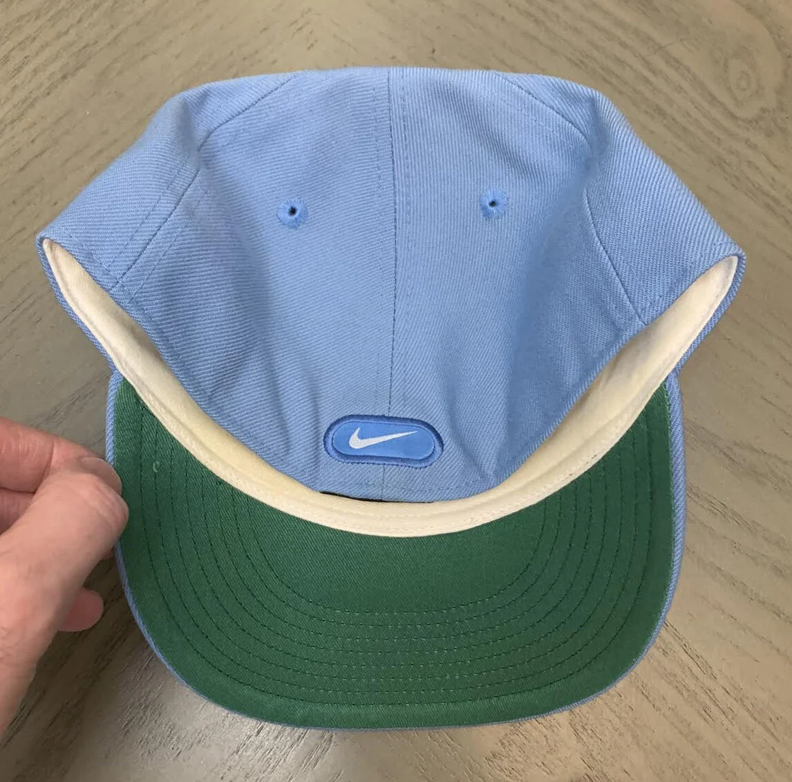 Vintage Nike Baby Blue / White Swoosh Fitted Hat