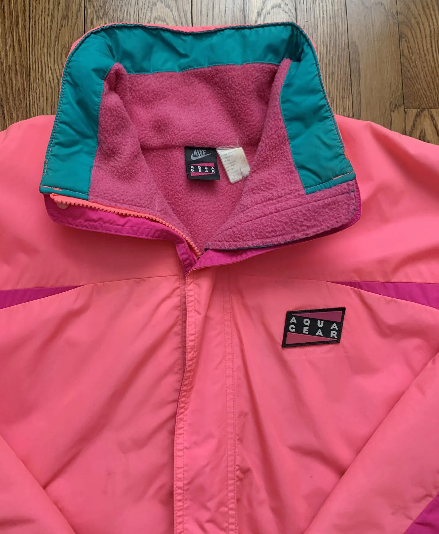 Vintage 90s Nike Aqua Gear Colorful Ski Jacket.