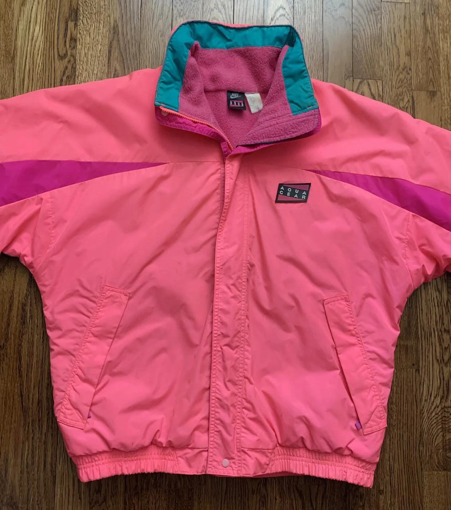 Vintage 90s Nike Aqua Gear Colorful Ski Jacket.