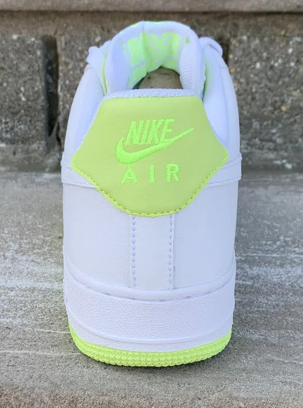 Nike Air Force 1 Low White and Volt.