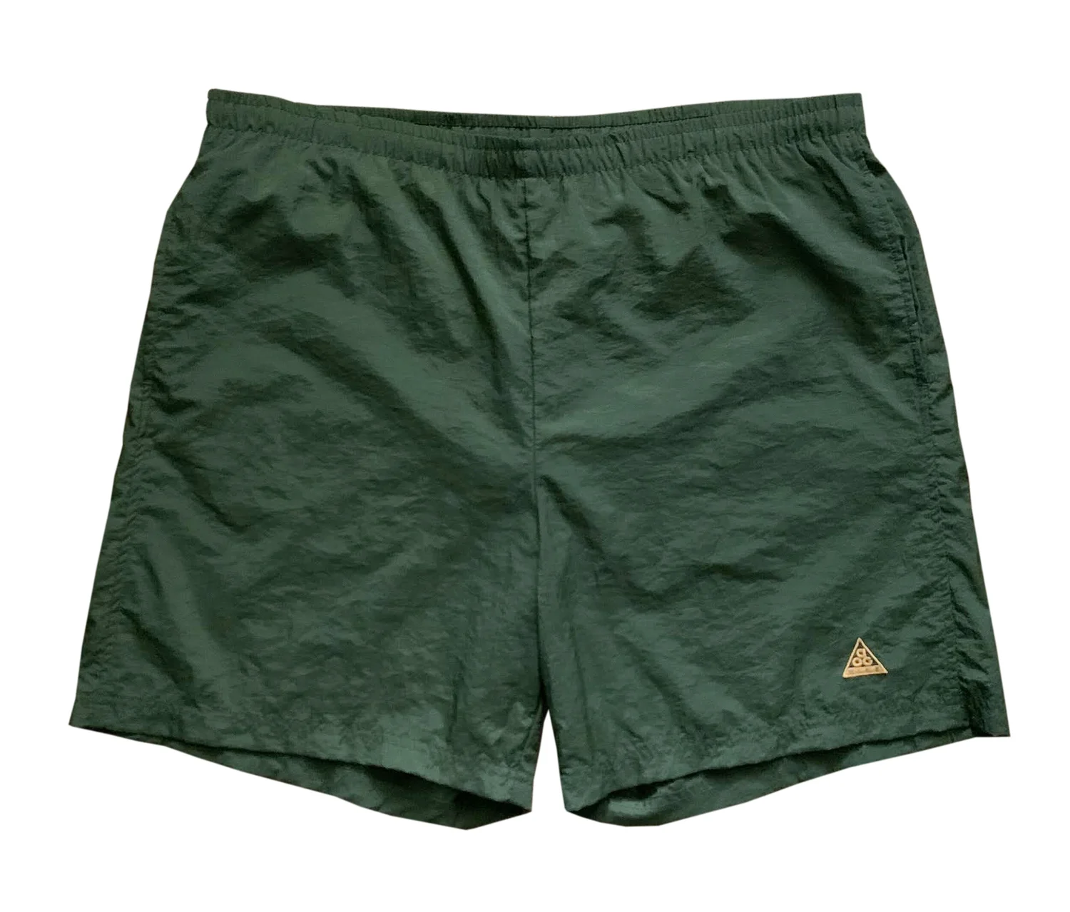 Vintage Nike ACG Army Green / Orange Nylon Swim Shorts (Size L 