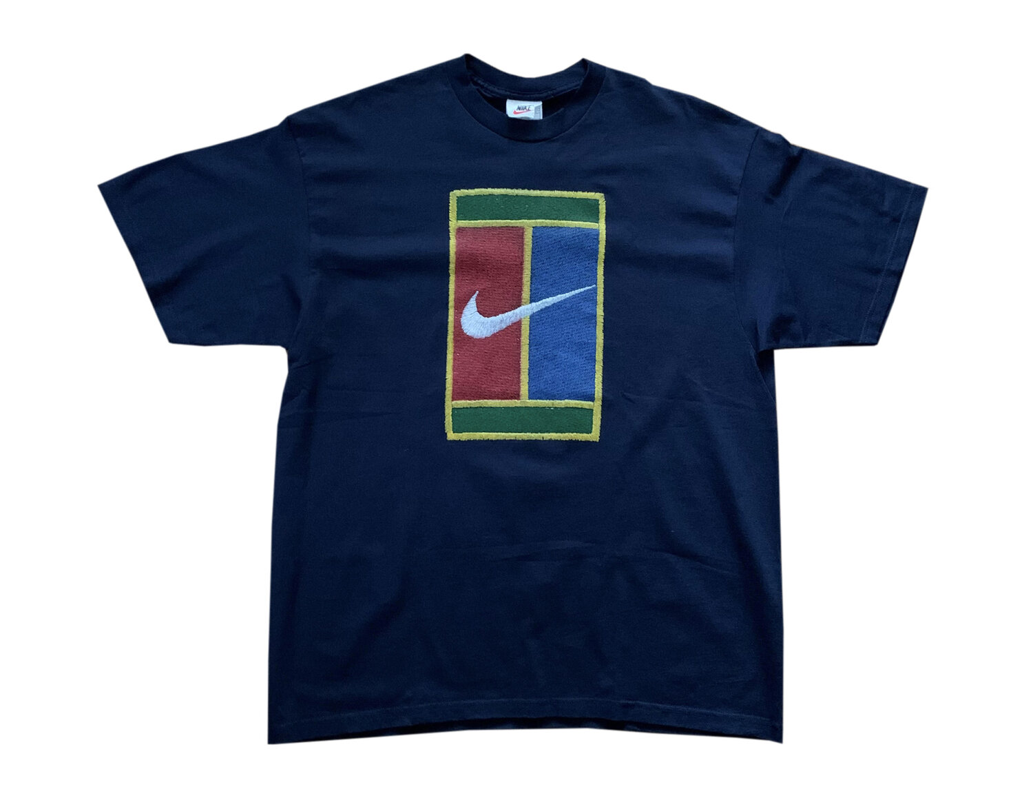 Vintage 1990's Nike Air Tennis Court Logo Collared DriFit Shirt Sz