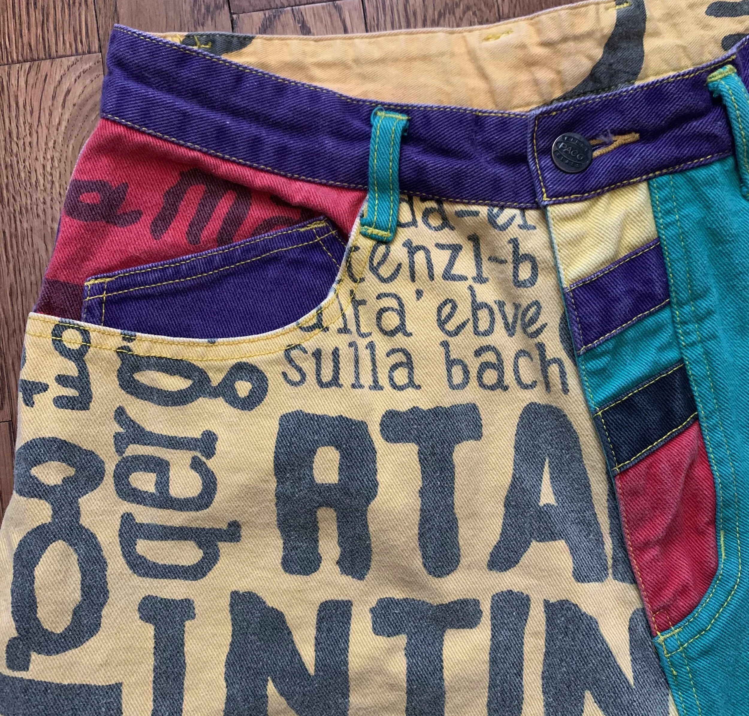 Vintage 90s Paco Colorful Jean shorts.