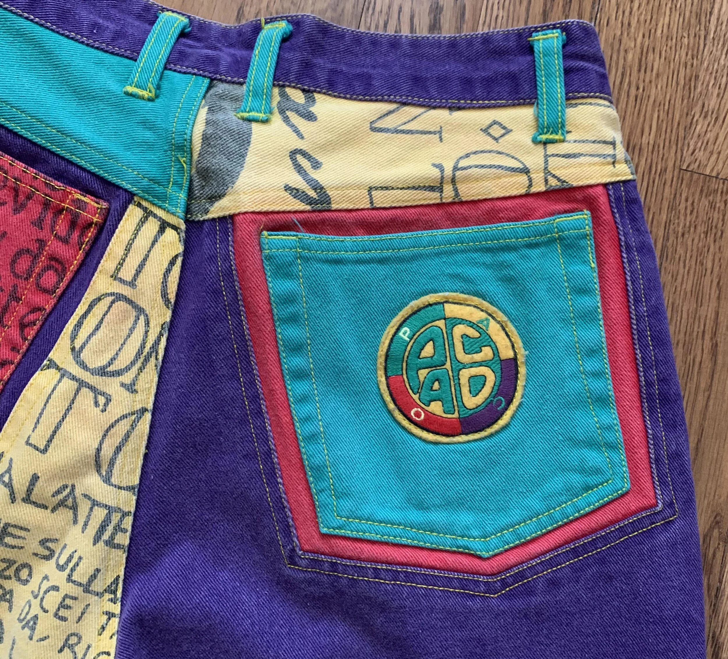 Vintage 90s Paco Colorful Jean shorts.
