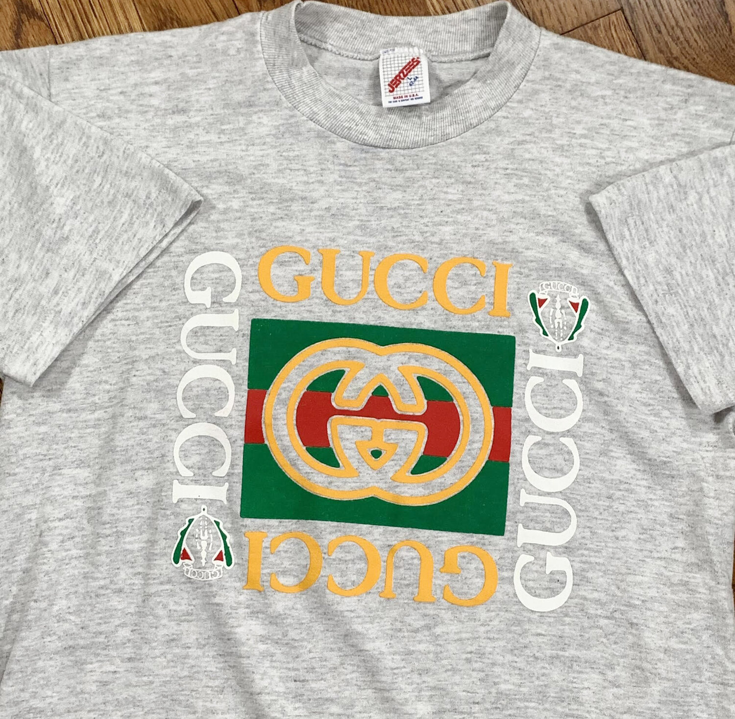 Vintage Bootleg Gucci Grey T Shirt (Size L) — Roots