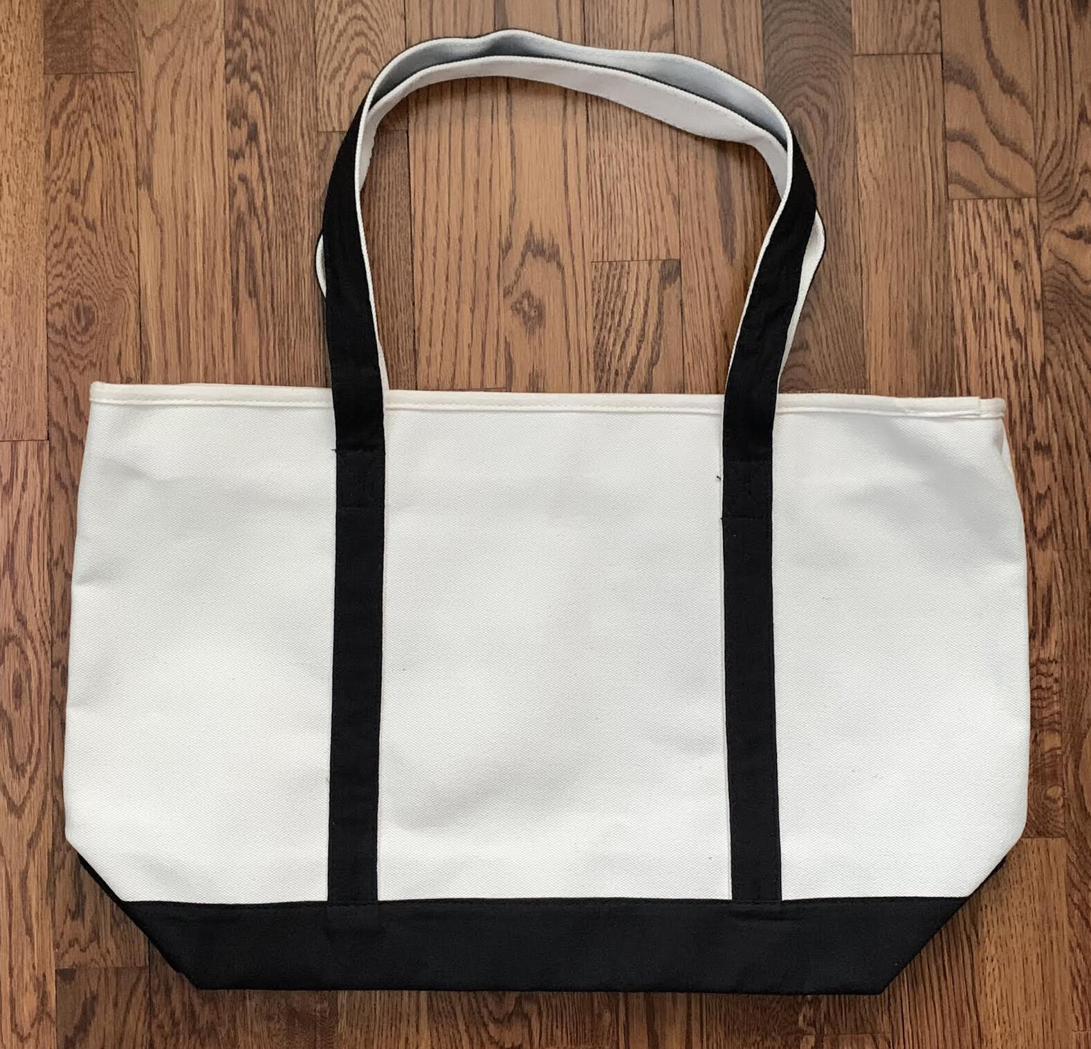 BMW White / Black Large Canvas Tote Bag NWOT — Roots