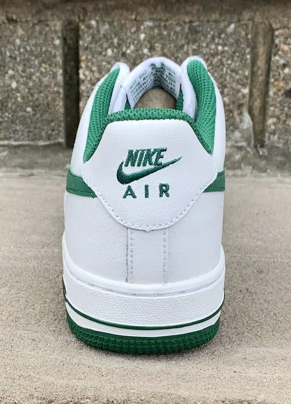 Kids Nike Air Force 1 White and Pine Green